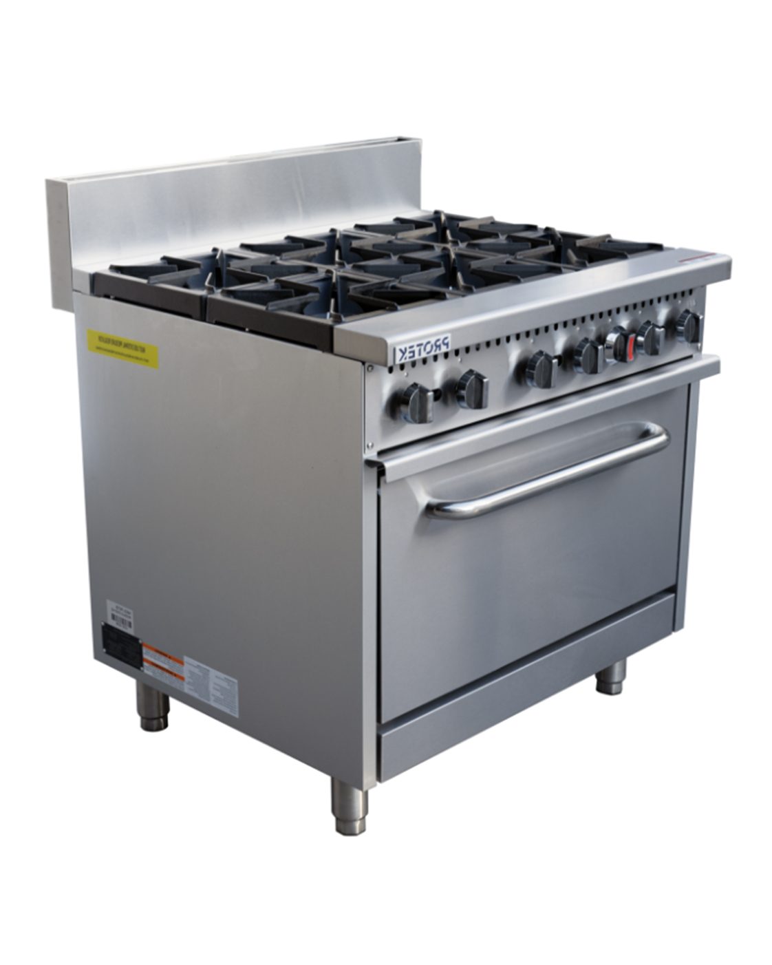 PROTEK EHGP-6Q – ESTUFA CON HORNO A GAS EN ACERO INOXIDABLE (6 QUEMADORES)