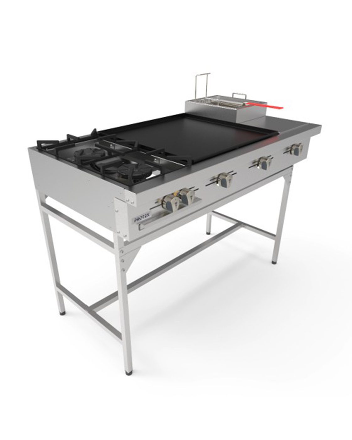 ESTUFA A GAS PROTEK EPS-1200GS – ACERO INOXIDABLE 3 QUEMADORES + PLANCHA