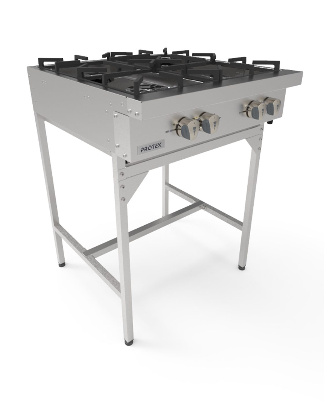 Parrilla 4 Quemadores de Piso a Gas Protek PAP-4QGS
